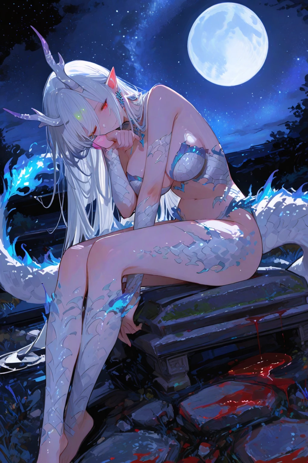 Giving a hard, holding a very short black cylindrical meat stick growing from the ground and sucking the tip, face down, very sexy costume, face close to the ground, mouth wide open, tongue sticking out, short, slender, small breasts, lustful, very erotic expression and pose, a lot of fine water droplets on the body, Expression description carefully, eye description beautiful, beautiful pink areola,, beautiful white skin, top quality, masterpiece, good atmosphere, alone, red cheeks, thin waist, thin thighs, legs thin, overall thin and thin