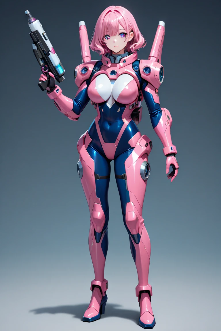 (Arcee), Arafed Mujer con un traje futurista posando para una foto, (detailed face), defined cheekbones, (puffy lips), (white sclera), en armadura futurista blanca, girl in mecha cyber armor, (helmet covers forehead), full lips, (pink and white color scheme), large shoulders, large ass, (ass air bags), Renderizado del motor irreal + una diosa, Armadura cyborg de porcelana, Armadura blanca brillante, (pink and white aesthetic), (gigantic breasts), slim waist, cybernetic abs, cuerpo cyborg ginoide, Hermosa y atractiva cyborg femenina, Diferentes cibertrajes, Hermosa cyborg hembra, Hermosa chica blanca cyborg, Con armadura futurista, Perfecto cyborg hembra