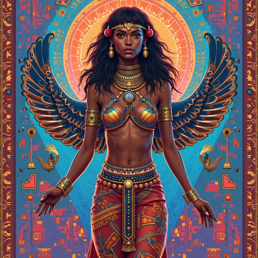 Full body photograph of the most beautiful artwork in the world, a beautiful woman in intricate costume burning in the desert, rainbow colors, ArtStation, CGSociety, complex, high detail, clear focus, dramatic, realistic pictorial art trends Greg Rutkovsky