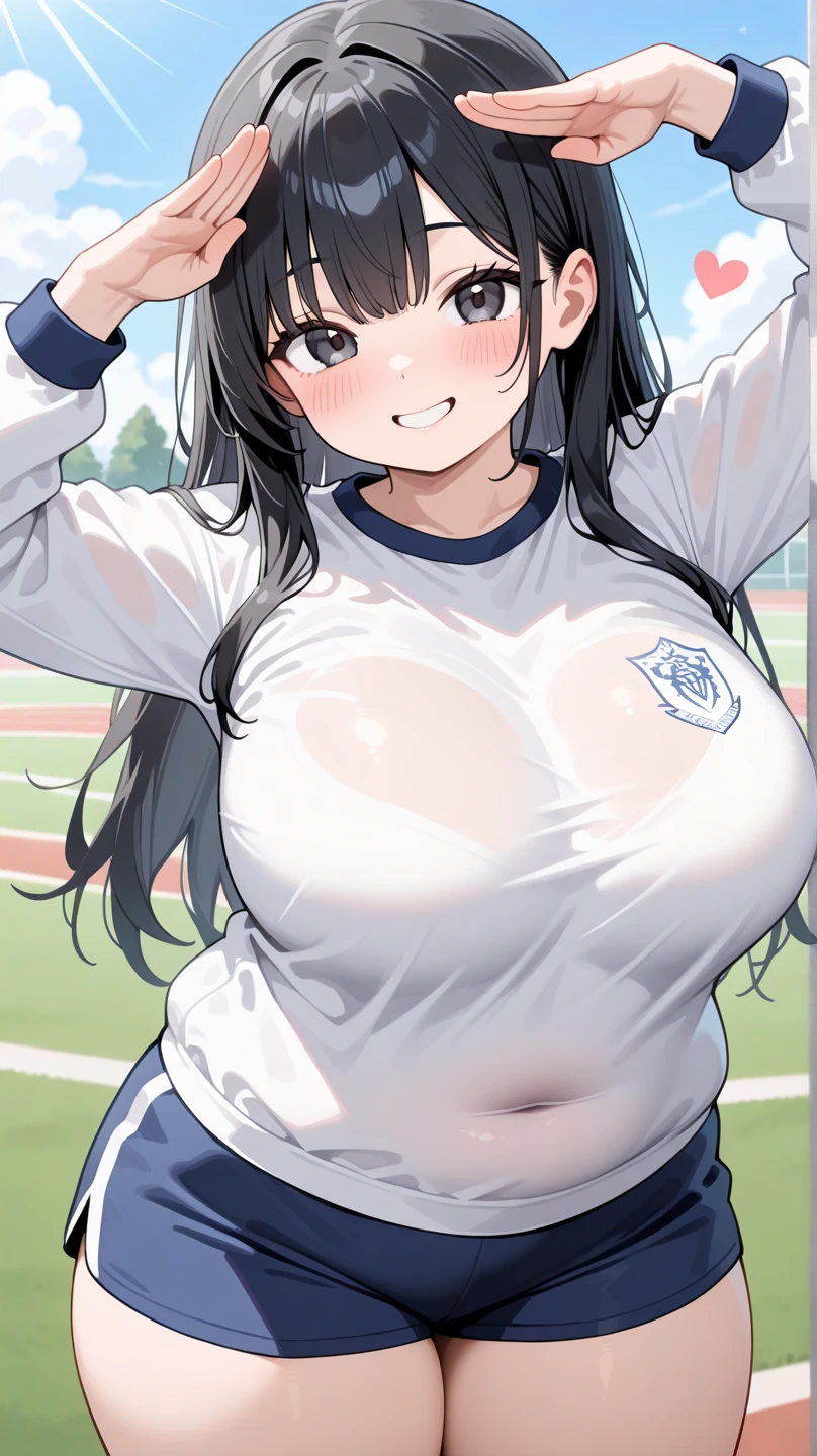 {{{{{16k,Ultra High-resolution realistic photograph of neat virgin first-year junior high school girl's in School-designated gym uniform with junior high ribbon as pretty as a actress in Grass schoolyard, She's in the first year of middle school, but she's too well developed, her tits are too beautiful, When she rolls up her gym clothes from the bottom her shyly hidden big tits come out in a plop, She's a virgin but she's popular popular popular and she just has an aura of being popular}}}}},{{Extremely detailed}},{{{{{dye her cheeks flush and integrated her head pure small, thick lips, Enchanting thick gross idol's Lips}}}}},{{{{{dark colored bang ponytail hair}}}}},{{{{{She get more attractive and smoother her body, her expression and appearance are transformed into that of a pure, Her white tits are so fluffy, and are depicted in great detail, but her sex appeal from her neck fills the schoolyard, her bodyline and tits and hips are getting cuter and cuter, She has been reborn as a pretty one-in-a-thousand-year girl with a sparkling aura of cuteness}}}}}