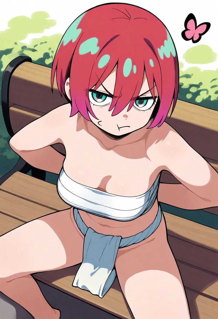 masterpiece, best quality, SulettaMercury, (dark skin:1),black hairband, hair between eyes, short hair, red hair, low ponytail, 1girl,masterpiece, expensive quality, very_expensive_solve, big_file size, full color,(completely nude:1.2),pussy,niplles,(vaginal sex:1.2),(loli kid:1.1),(anime color:1.3),