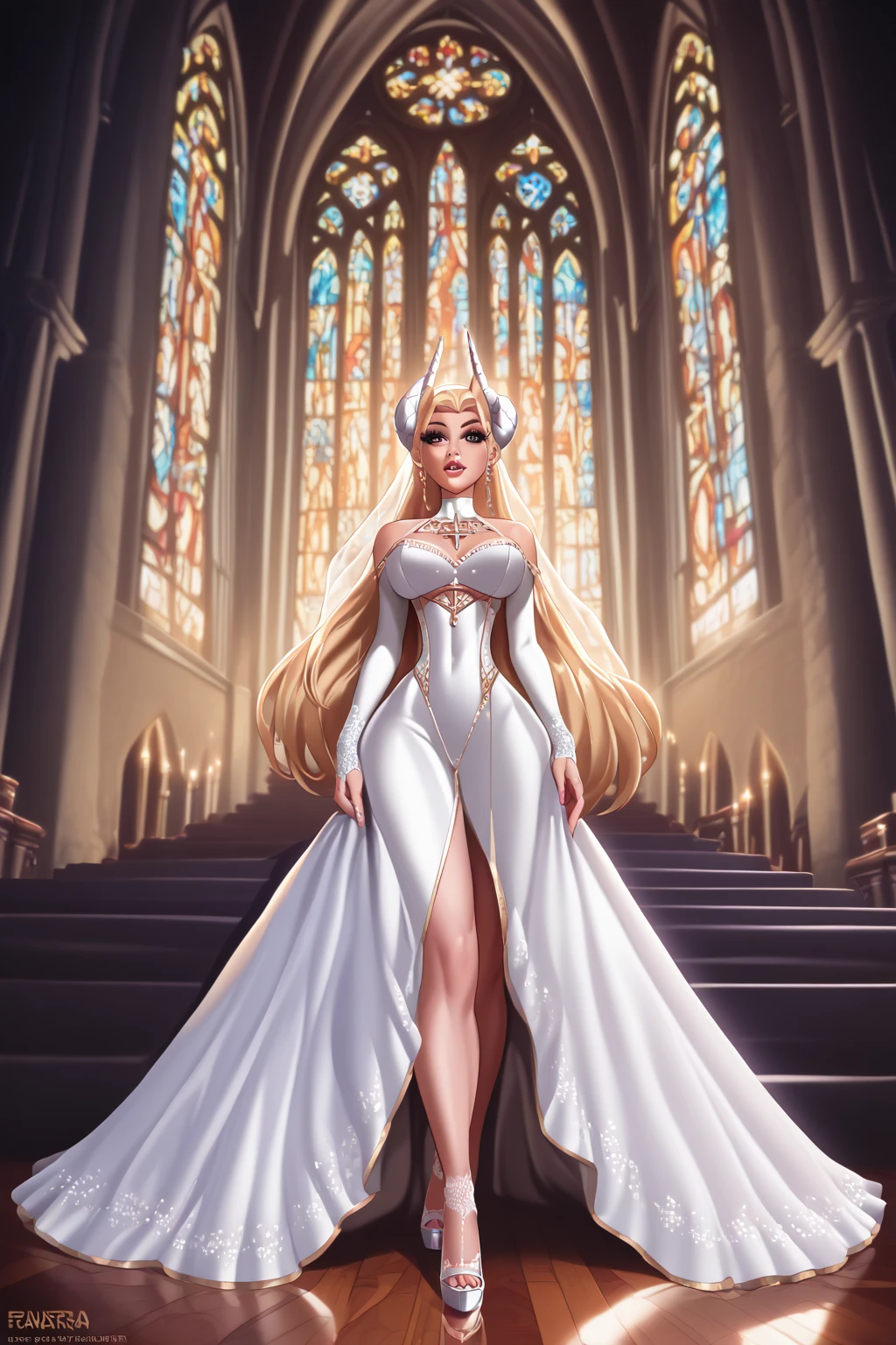 BREAK Perfect Anatomy,(High resolution:1.2),Incredible illustrations(Cute illustrations:1.2)(color pencil drawing:2.5),nsfw（Beautiful background,Inside the church）elf(wedding veil,wedding dress)(beautiful ass)(pussy cum,cum ass),Bride walking down the aisle