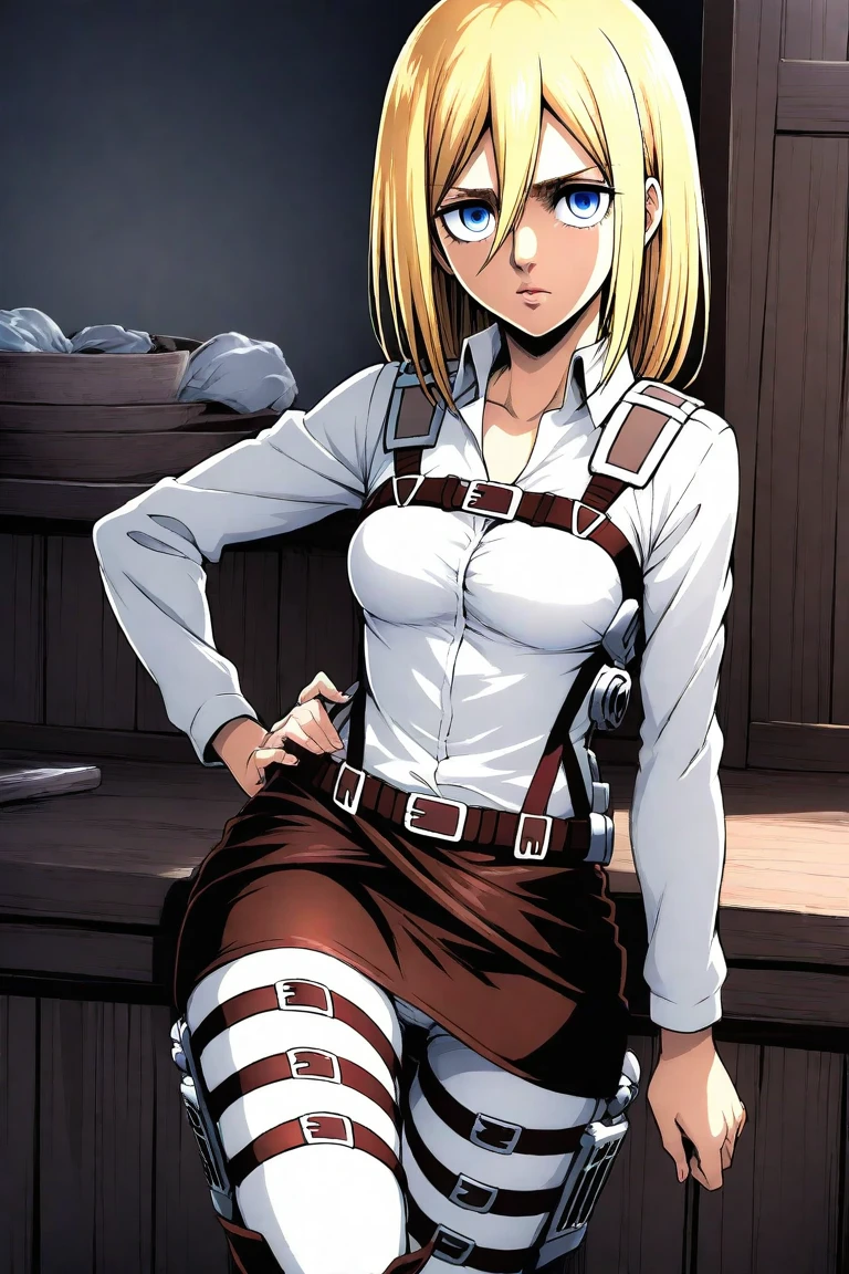 software, (Hair loss:1.4), (Torn clothes:1.4), upright, From below, Zoom out, whole body, Long legs, history_lease, history lease, Blonde, blue eyes, Long Hair, Hair between the eyes, history, Krista Lentz, ((small chest)), , Blonde, blue eyes, Hair between the eyes, Hair loss, Official Art, Jacket, brown Jacket, Symbolism, belt, Thigh straps, pants, white pants, boots, shirt, white shirt, collared shirt, Shine目, Perfect Eyes, Glowing Eyes, Tight waist, Wide Hips, Dynamic Angle, Dynamic pose, 笑face, have confidence, Conceit, Focus on your audience, Pink Lips, Long eyelashes, Hair loss, Cowboy Shot, chestの谷間, Lips parted, Long Hair, (masterpiece, Highest quality, Shine光, Shine, Shine肌, Super detailed, Detailed Background, Complex background), (perfect face, detailed face, Detailed eyes,Perfect hands,Perfect Fingers), ((8k wallpaper)), beautiful指, beautiful体, beautifulキャラクターデザイン, perfect face, Perfect balance, Official Art, extremely detailed CG unity 8k wallpaper, Perfect lighting, colorful, bright_front_face_Lighting, (masterpiece:1.0),(Highest_quality:1.0), 超High resolution,4K,Very detailed, photograph, 8k, High resolution, High resolution, Absurd:1.2, 400 for Kodak Port, Blurred Background, Bokeh, Lens flare, プロのphotograph, (Vibrant_color:1.2),(beautiful_face:1.2), 2D, anime, In the medieval town, chest, Harness, alone, One girl, Slim figure, Soft Skin, color白, notably Long eyelashes, (Tight clothing)