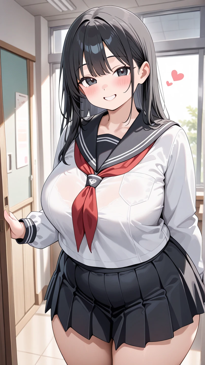 (Day:1.7),at school,
Upright immobile posture,
 Sailor_collar,Seraphim,, white_Jacket,black_Best,
(red_Pleats_skirt:1.1),(black_pantyhose:1.1), 
black_hair,length_hair,前hair,茶color_eye,
1 Girl, 20-year-old,young woman,beautiful Finger,beautiful long legs,beautiful body,
beautiful Nose,beautiful character design, perfect eye, perfect face,expressive eye,
View your viewers, (upper_body),(Focus on her face),
Official Art,非常に詳細な CG ユニティ 8K 壁紙, Perfect lighting,colorful, bright_front_face_Lighting,Shiny skin, 
(masterpiece:1.0),(Highest_quality:1.0), 超High resolution,4K,Super detailed,
photograph, 8K, High resolution, High resolution, Absurd:1.2, 400 for Kodak Port, Film Grain, 
Bokeh:1.2, Lens flare, (Vibrant_color:1.2)
(beautiful,big_chest:1.4), (beautiful_face:1.5),(narrow_Waist),