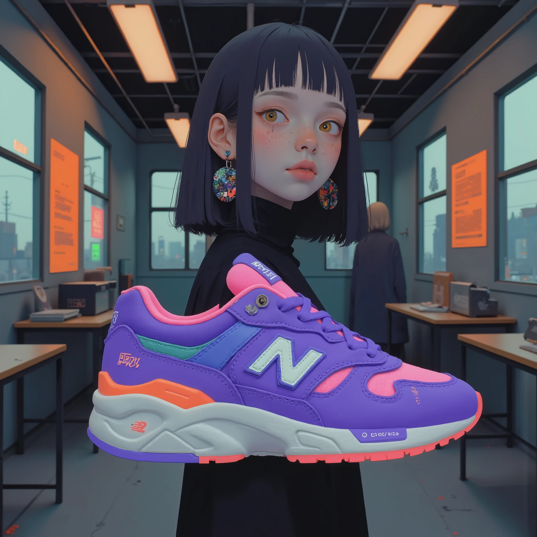 NEW BALANCE 991 MADE IN ENGLAND, Purpleと青のネオンs, NEO VAPERWAVE, Purpleと青のレザー, Purple、Pink、BLUE NEON COLOR, NEW BALANCE POP UP STORE, Nostalgic 8k , # 2 2 3 3 e 6, Purpleと青のネオン, 90s bibs , 90s vibe, impressive large earrings , teal orange