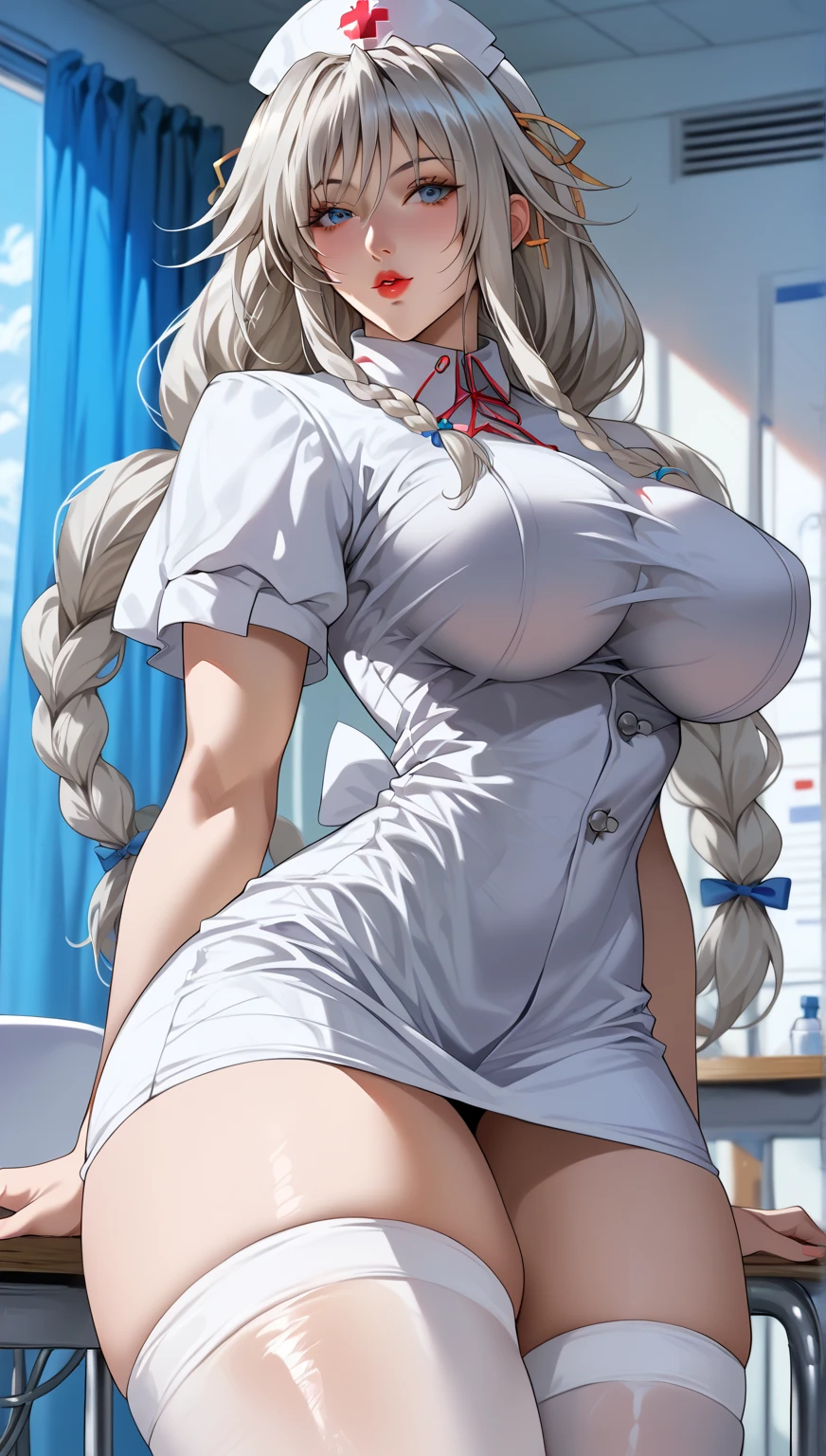 nurse uniform,hospital, latex nurse suit,nurses,busty,elbow gloves,labcoat,black hair woman,white eyes , gigantic ,medical instruments,asian nurse,two nurses,speculum,examination room,oversize ,big ass ,strap on, lay on table ,legs spreaded,giving birth,gyno chair , dentist,Milf,latex,pink uniform