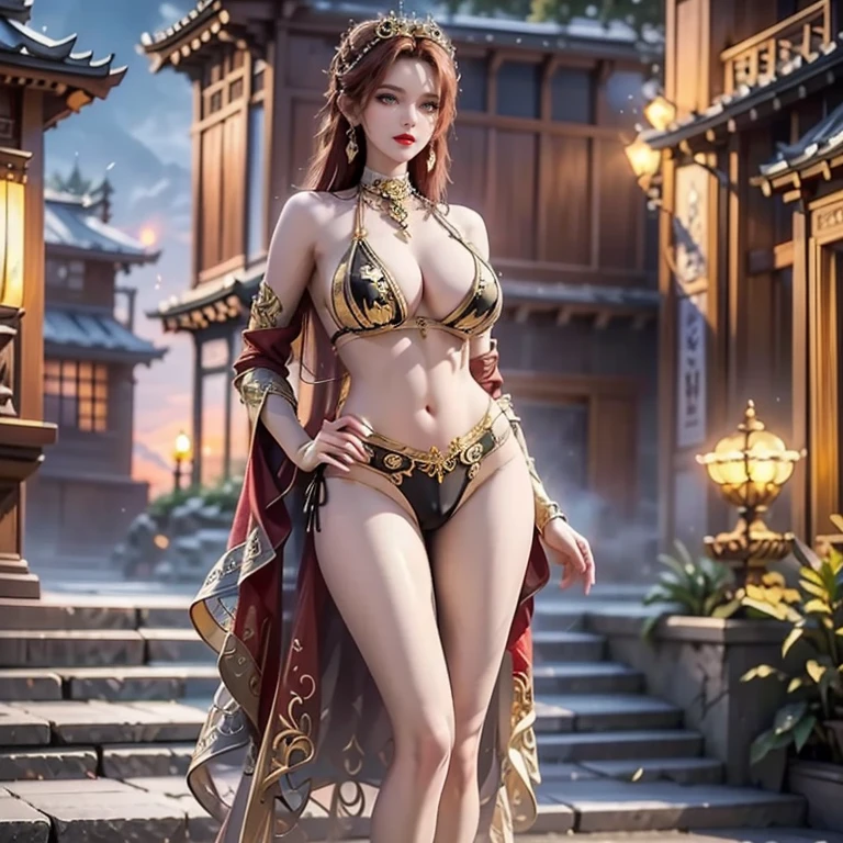 (Fight fiercely with dragons)、top-quality、masterpiece、超A high resolution、(White Dragon Armor)、(((Colossal tits))),dragon armor、(Wearing a beautiful crown made of jewels),(Photorealsitic:1.4)、Raw photo、女の子1人、Golden hair、glowy skin、(((Chinese Dragon)))、(Gorgeous Jewelry Necklaces)、(Mystical expression)、(Fight big dragons)、With a beautiful knife、(White Metal Bikini)、(beautiful forest background)、Steep cliffs in the blue sky、(Small LED)、((super realistic details))、portlate、globalillumination、Shadow、octan render、(Huge ruins)、8K、ultrasharp、Colossal tits、Raw skin is exposed in cleavage、metals、Details of complex ornaments、Japan details、highly intricate detail、Realistic light、CGSoation Trends、Blue eyes、radiant eyes、Facing the camera、neon details、(Mechanical limbs)、(blood vessels connected to tubes)、Mechanical vertebrae attached to the back、mechanical cervical attaching to neck、(Wires and cables connecting to the head)、Gundam、Small LED、,Mechanical thighs、Toostock、(Full Body Angle)、(veils)、(((Heavy Big))),