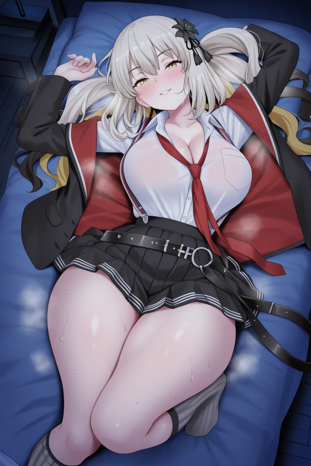 split view ,Pressing her pussy against my face,zoom up,1boy,close up shot of pussy,with her boyfriend,sex,Drool,clitoris play,hard orgasm,spasm,1girl,♡,sex,nsfw,black tracksuit,wavy hair,long hair,{ahegao},white hair,facial,empty eyes,magnificent,breasts,red eyes white hair girl,extasy,sex toy,undressing,barefoot,bareleg,{{trembling effect motion lines}}