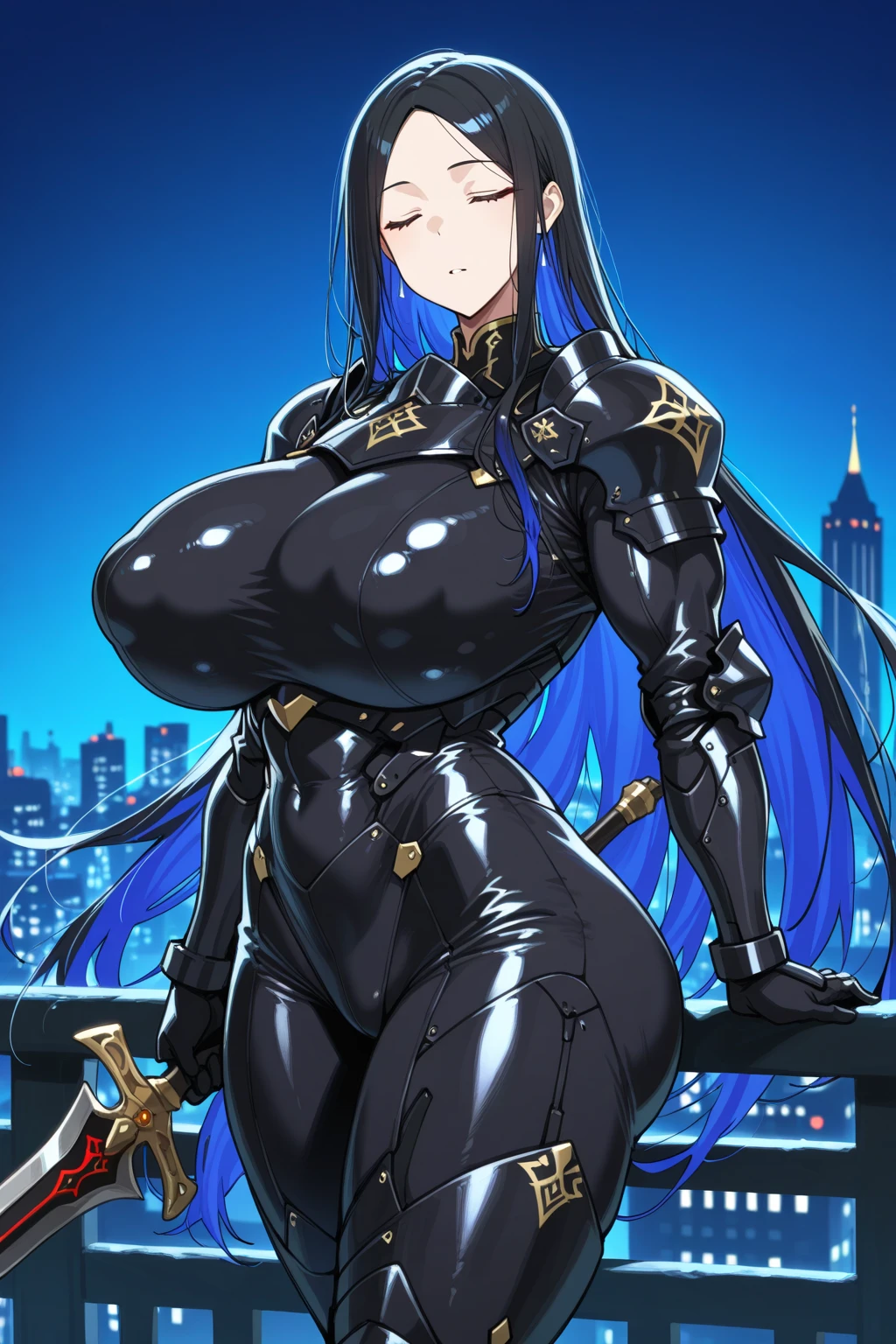 (masterpiece:1.4),(best quality:1.4, highres), beautiful face, beautiful eyes, 1girl, solo, female mature, black hair, long hair, (yellow eyes:1.4), large breasts, black bodysuit latex, ((simple background)), hair intakes, exquisite eyes detail, exquisite face details, exquisite character design details 8k HDR, professional art, landscape, (solo:1.5, 1girl:1.4, cowboy shot:1.5), milf, 35 years old girl, (looking at viewer, smug), Annerose