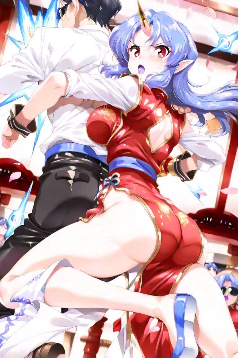 (((masterpiece))),(((best quality))),(ultra-detailed,high resolution:1.2),(illustration),((an extremely delicate and beautiful)),(detailed background), (((suspended congress))), (face to face, hug, sex), toes, standing, (((wrestling ring))), ((1girl)and(1boy)), hetero, (1girl,tall stature),((((Bronya Rand/(Honkai:star rail/)))),official alternate costume, (slender body:1.4), (long hair,drill hair),grey hair,hair between eyes, grey eyes, (large breasts), pale skin,shiny skin, ((((ahegao)))), (rolling eyes:1.4),(trembling), ((She wears dress,white dress, black silk stokings,leggings,black footwear, thigh boots, elbow gloves,black gloves, long sleeves, sleeveless, jewelry,earrings), (cum in pussy:1.4),cum on clothes,cum on breasts,excessive cum, clothing aside, clothed, (1boy,tall stature:1.4), ((((tartaglia/(genshin impact/)))),large penis, [[[[he looks smug]]]], text,