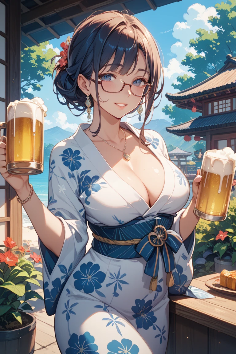 highest quality、High resolution、Detailed Background、(Beautiful face in every detail:1.4)、Anatomically correct、(Draw the usual number of fingers:1.2)、(Detailed facial expressions)、(Detailed eyes:1.2)、(Detailed eyes:1.2)、Beautiful, smooth skin、Beautiful girl in her 20s、(Three Women)、(Huge breasts:1.3)、(Highly detailed face:1.4)、Brown Hair、Black Hair、cute hair color、ponytail、Bobcut、Braided long hair、Wavy Hairstyle、well-groomed eyebrows、Perfect body line、Cowboy Shot、
(Two women having a good time with friends in a beer garden with beautiful views of Tokyo Bay:1.5)、
Going to a beer garden with friends and family can create a more enjoyable atmosphere.、Gathering with a large group of people will increase the excitement and make for a memorable experience.、
Mr.々There are many different types of beer on offer, so please try the beer that interests you.、We also recommend enjoying craft beer and local beers.、
You can also enjoy delicious food along with your beer.、
sausage、potato、Pizza etc.、Choose a dish that goes well with beer、
Occasionally there will be live music and entertainment、
You can have more fun by dancing and singing along to the music.、
It is important to have a comfortable seat or table、
A beer garden where you can enjoy beer and cocktails while taking in the beautiful view of Tokyo Bay.、cute