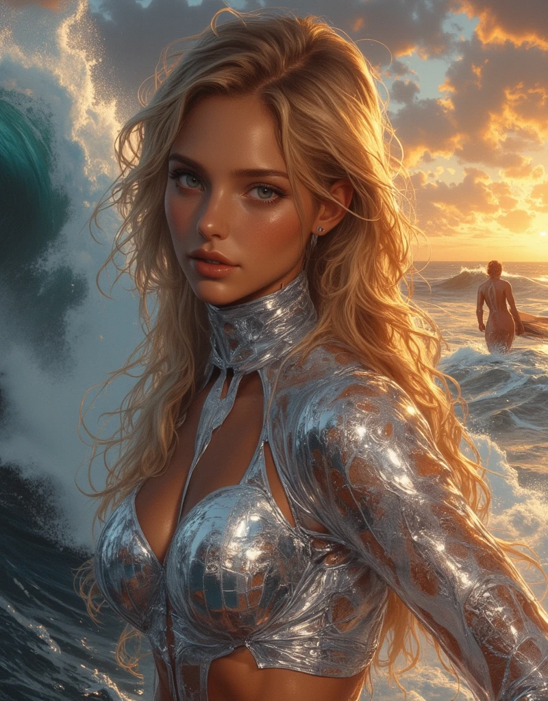 (best quality,4k,8k,highres,masterpiece:1.2),ultra-detailed,(realistic,photorealistic,photo-realistic:1.37),Ruben's style, oil painting, vibrant colors, rich texture, detailed brushstrokes,,beautiful women in the beach,artistic nudes,ocean waves,sunlight reflection on the water,wavy hair flowing in the wind,delicate facial features,shapely bodies,sensual poses,golden sand,pebbles scattered on the shore,bright blue sky,frothy white waves crashing on the shore,natural lighting,subtle shadows,soft and warm color palette,serene atmosphere,graceful gestures,subtly curved landscapes,ethereal beauty,immaculate skin,perfect proportions,captivating expressions,dynamic composition,vibrant hues,sun-kissed skin,warm and inviting ambiance
