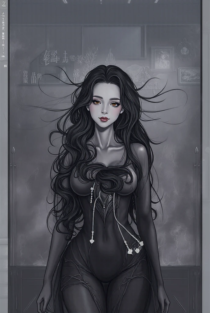 (Androgynous person), (white skin, pale skin), (long hair, black hair, loose hair, wavy hair, hair framing the face), (hollow cheeks), (mysterious dark eyes), (hooked nose), (close view, bust), (sorcerer clothing), pencil drawing, (PERFECT ANATOMY)+++