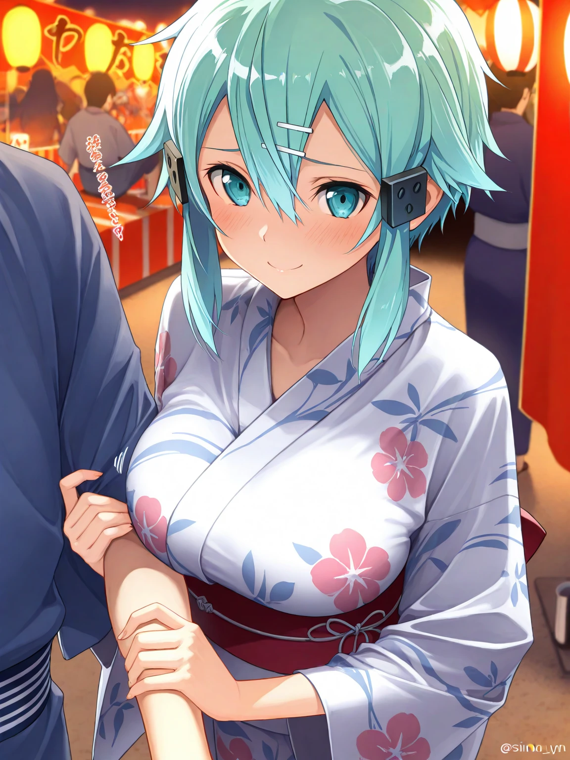 NSFW,masterpiece,Highest quality,High resolution,Super detailed,Sinon\(Sword Art Online\),yukata,Open clothes,hair ornaments, Hair Clip,(Ahegao),blush,Empty face,Inn at night,Shoji screen,tatami,futon,Girl sitting,Drunk,Intoxication,sake bottle,Sake cup,(Middle-aged men),(Body touch),Having her breasts fondled by a man,to kiss,Wet,Fingering,Spread your legs,((Squirting)),heart,(Falling into Pleasure),Lying down,(Trembling),(Obedience),(Thin pubic hair)