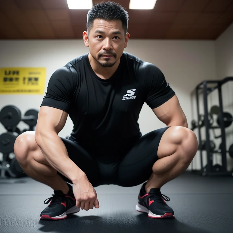 45 yers old,Hidetoshi Nakata,(Kogoro Mouri 1.3),Shirtless,Tong,Bulge,The office is sitting,black long socks,Thin,musculature,lbeard,fortitude,artwork of a,tmasterpiece,k hd,Two people kneeling