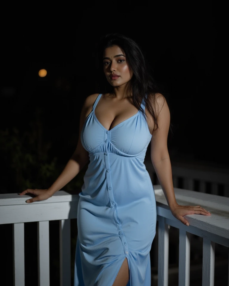 20yo in rooftop party photo in party masterpiece, (photorealistic:1.4), best quality, beautiful lighting,Eleanor Pakistani girl 20yo Old Big Breasts Plus Size Model Bun lHair Bun Hair Hair wearing random dress. 