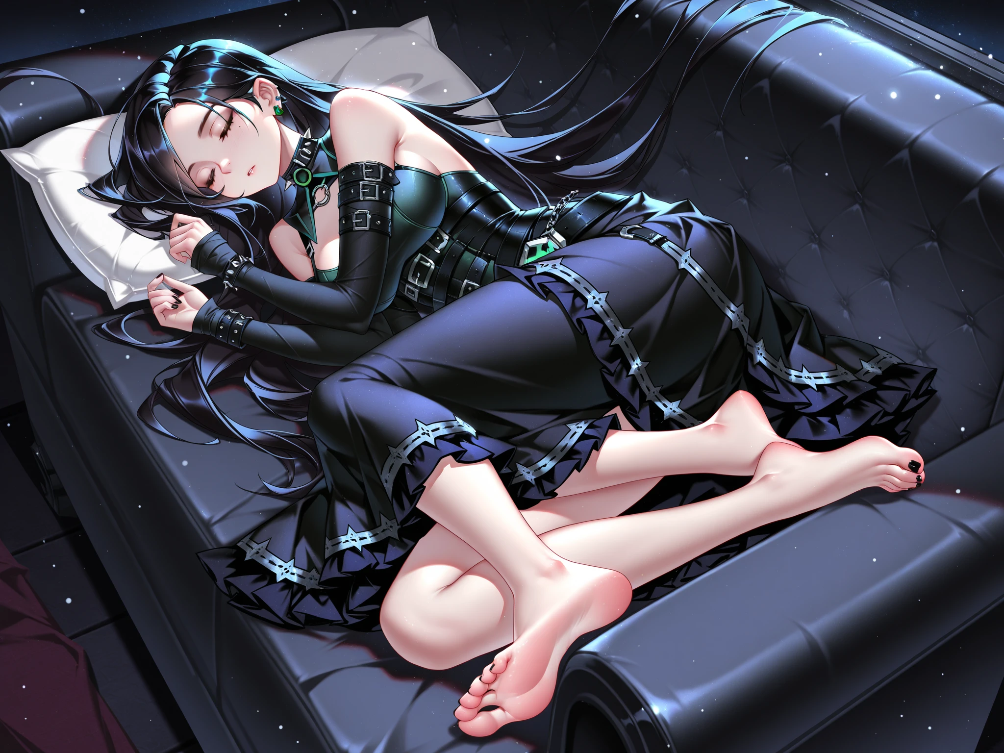 (Best Quality,high resolution),Misato Katsuragi lying on the bed hugging her legs in transparent lingerie,long dark purple hair,sparkling eyes,evil smile,beautiful detailed lips,beautiful physique,seductive pose,soft lighting,sensual atmosphere,erotic art,dream atmosphere,seductive mood,vivid colors,Soft skin texture,Satin sheets,exquisite lace details,subtle shadows,Beautifully composed plan,Artistic elegance, injection_Pov,  holding, syringe,