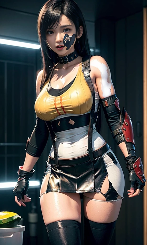 masterpiece, best quality, high quality, high definition, high quality texture, high quality shadow, high detail, realistic, cinematic light, side lighting, lens reflection, ray tracing, sharp focus, An American black woman with fabulous curves, with naturally formed and secure breasts, for a more voluptuous and attractive bust, thick thighs, effecting a shouryuken of ryu from street fighter 2, 3d render in 8k, best quality, masterpiece, nikon, realistic light and shadows, 8k, ray tracing, nvidia, unreal engine 5