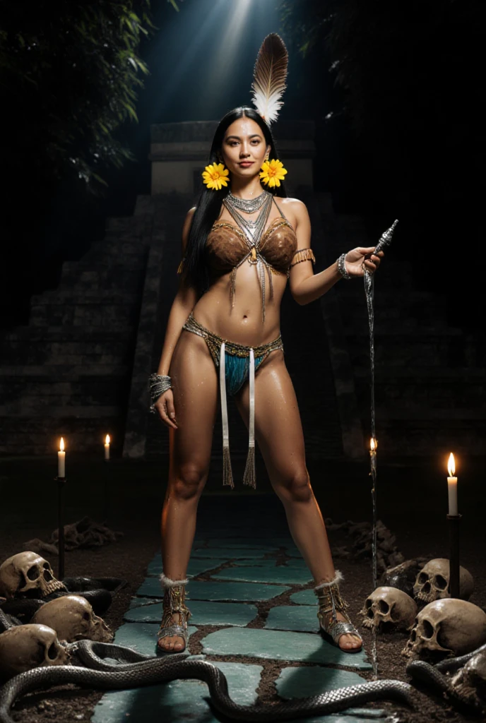 Futuristic old interface in this place, futuristic metal elements in this ????? sexy girl in jungle with big crab robot, gold jewelry on naked body, heavy gold exoskeleton, gold metal armor on naked body, ????? pussy, ((Perfect face)),((very large natural breasts, big breasts, Perfect breasts, beautiful breasts, ???????, ?????,)), wide hips , metal futuristic armor, wide hips, sweaty body, diet body, long legs, ((Detailed fingers, Perfect fingers, Perfect hands)), Perfect face, long sleeves, very curly Black hair, walking stick, backpack, Wild desert bacground , scorching sun. Medium close, bokeh, overexposed lighting, tilted angle, from below, 8k, masterpiece, Best quality