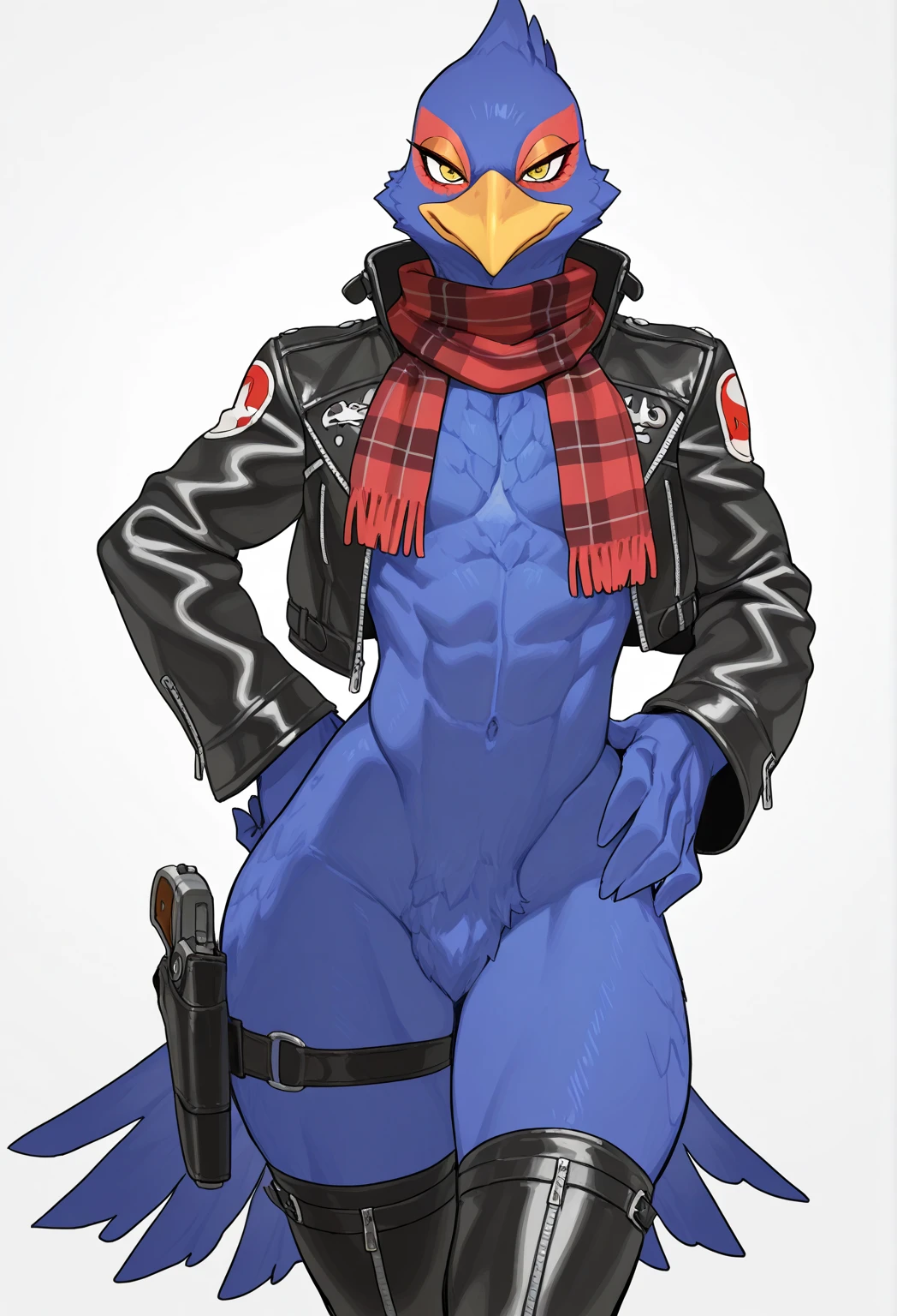 falco lombardi, male, solo, jacket, open jacket, blue eyes, open jacket, partially clothed, abs, pecs, presenting penis, bottomless, penis, animal genitalia, humanoid penis, (foreskin), avian feet,
BREAK,
by bruteandbrawn, by personalami, by kenket, (intricate, high detail, film photography, soft focus, RAW candid cinema,
photorealism, realistic, photorealistic, analog style, subsurface scattering,
masterpiece, best quality, ultra realistic, 8k)