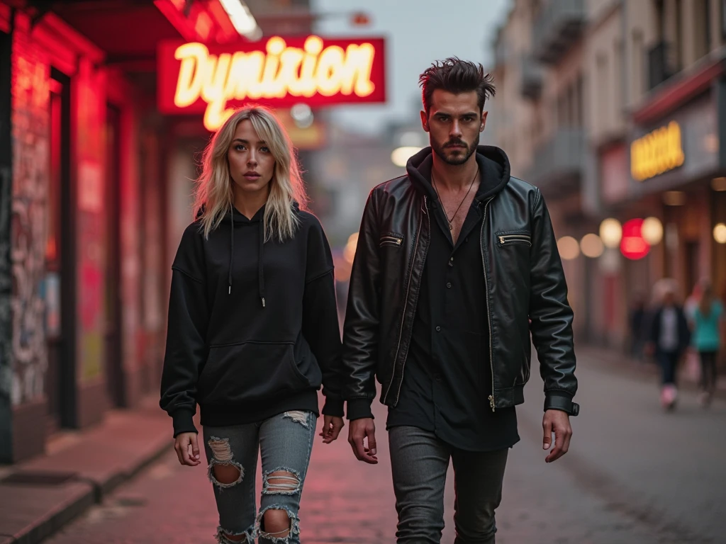 Cool girl with his boyfriend