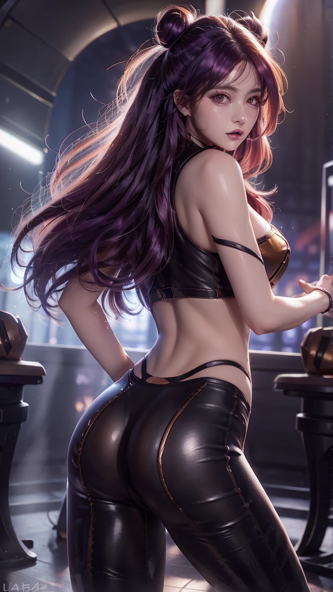 A striking image of a young very busty Revy, firm round ass, smooth hips, sexy long legs, great complexion, beautiful face, the iconic anime character. She has long, amber hair styled in loose waves and is wearing a revealing red very small string bikini and a bat symbol on the front. Her outfit includes thigh-high black boots. The lighting is bright and natural, highlighting the bold colors and details of her costume, as well as her confident and alluring expression. Art Styles: Cosplay Photography Realism Artists Referenced: Revy black lagoon Categories: Cosplay anime characters Elegant detailed luxury, neon lights, The artwork is rendered in an edgy and realistic style, with high attention to detail and sharp focus. The colors are vivid and contrasted, with a slight desaturation to create a moody atmosphere. shadowy highlights enhancing the overall composition. The medium used is a digital illustration, with a touch of photo-realistic elements to add depth and texture to the image. The final result is a masterpiece in ultra-high resolution,