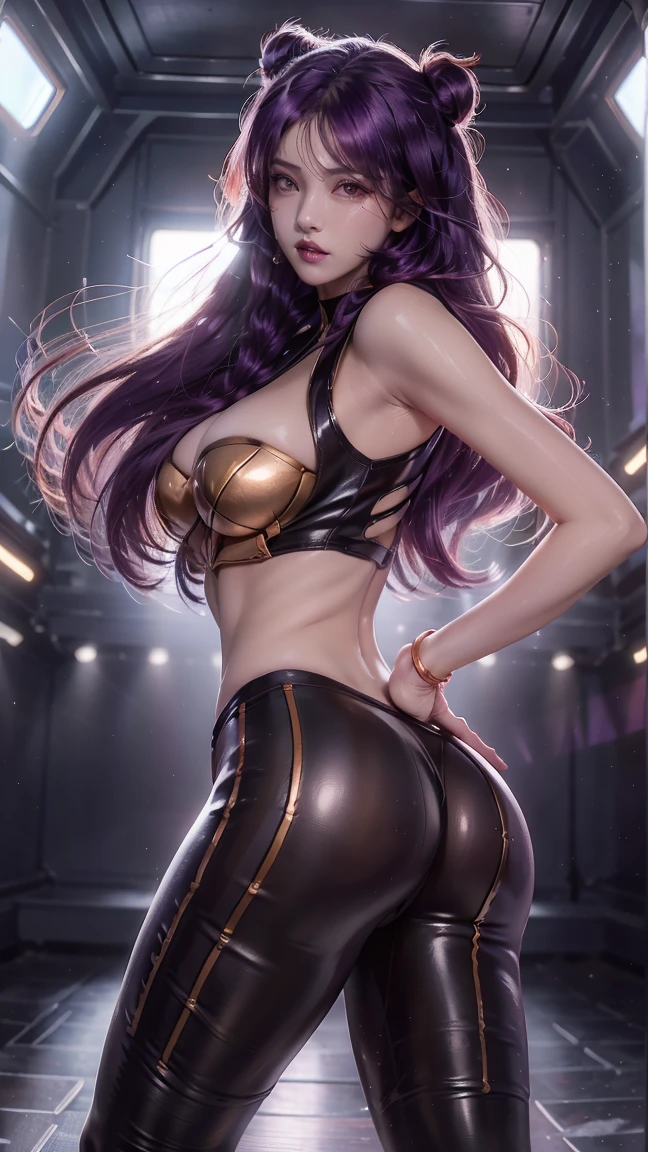 huge breasts perfect ass beauty posing like a pornstar evelynn league of legends high-fashion model on the runway