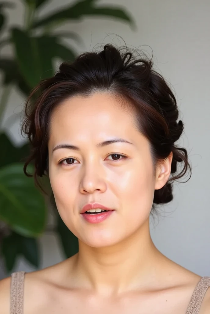 (((Highest quality)), ((8k)), ((masterpiece: 1.3)), (Photorealism: 1.6), (JMA), (Who), (Portrait of a Japanese mature woman), (Pitch black background: 1.2), (65-year-old woman), (Cat face), (Perfect looks), ((Realistic skin texture)), (Fine wrinkles all over the skin), (Dullness), (Facial wrinkles), (Wrinkles around the eyes), double eyelid, Tear bags under the eyelids, (corner of the eye), Thin eyebrows, (Grimacing and laughing), Short bangs, short hair, (Colorful V-neck sexy dress: 1.2), (Close-up of face),