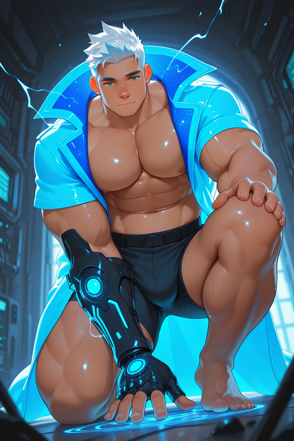 1 twink Europe boy , sweaty , muscular,sport briefs , soccer boy,bath room,bright colors, sexual tension, grease luster, cinematic lighting , wide-angle, masterpiece,best quality, ultra detailed,16k,uhd, portrait