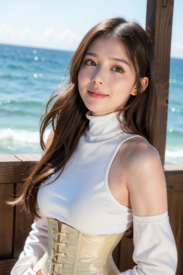(((One girl:1.3))), ((23 years old:1.3)), (She is my daughter),
break
(Surprised Smile:1.2),
((Medium large breasts:1.3)), (Accentuated breasts:1.3, Movie chest, Shapely breasts:1.1, Perfect body),
break
(neat fashion:1.3), (white-theme:1.3), (High neck sleeveless sweater:1.3), ((Gold Necklace:1.2))
break
pleated skirt((color : green + Silver) high waist, (pattern : Plaid)):1.3),
break
(Standing leaning against the rail(color : white) wooden deck(Outdoor, open minded) Glamping Tent ((Gorgeous themes, Transparent Dome Tent, Great atmosphere, Great lighting, Transparent dome tent surrounded by nature)):1.3), ((Long Shot:1.5)), ((At night:1.7)),
break
((Her serious expression、Create a photo that conveys the feeling of a relaxed and happy moment.:1.3)),
break
(colorあせた写真:1.3), (Film Grain:1.3), Depth of written boundary, (Bokeh:1.1), (Light and shadow:1.4),
((Cowboy Shot:1.2)), ((From below:1.2)), ((Focus on her:1.2)),