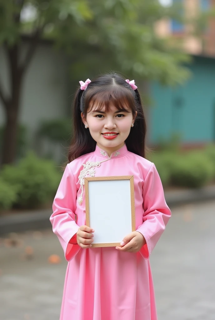 girl, 1, Real photography, Natural light, ((best quality、8k、masterpiece:1.3))、Ultra-high resolution、(photorealistic:1.4)，Wearing a white T-shirt，brown belt，Holding an open folding fan，There are Chinese characters on the fan