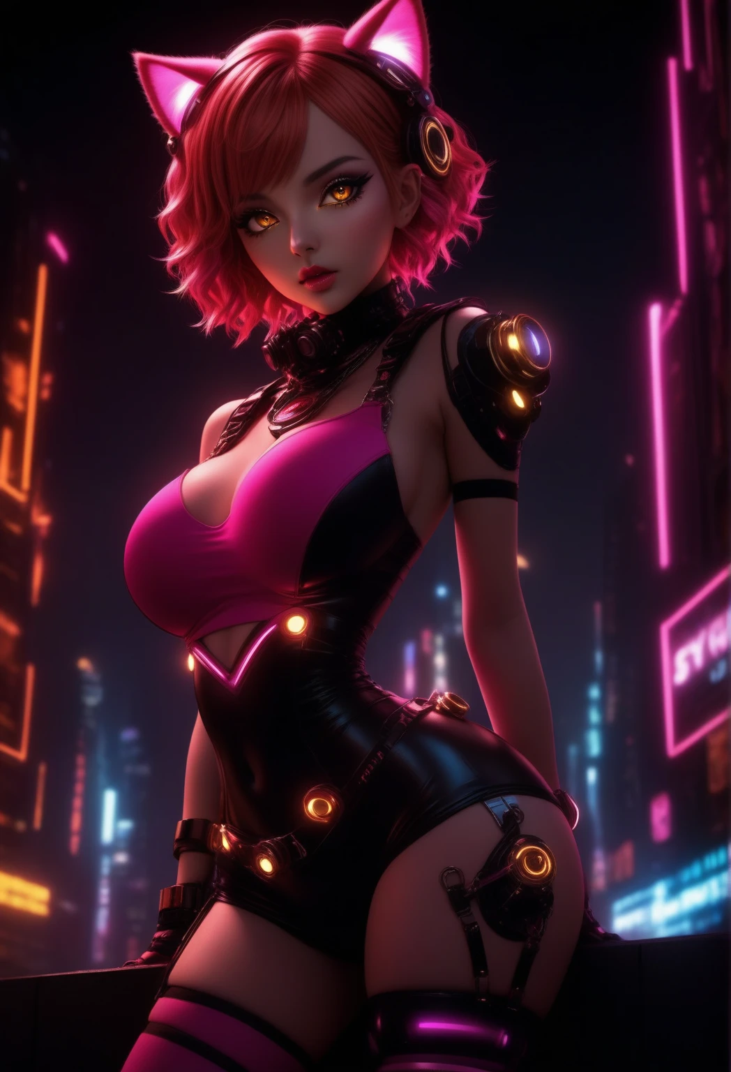 Young futuristic alien, (Realistic:1.5), A shot of a woman (Walking:1.3) Walk to the audience in a beautiful way (face:1.3), (large natural breasts:1.5), (Crazy little details:1.2), 13 aperture, Skin bump texture, Details in the shadows, (Vibrant colors:1.2), Intricate details, Subsurface scattering, Three-point lighting, Edge lighting, Crazy meticulous shadows, Solo, Environmental occlusion, Textured skin, Wide hips, Wide breasts, Tight clothing, leering, Obscene clothing, Masterpiece, Best quality, Ultra-detailed, Texture, view the viewer, Detailed eyes, Detailed face, (Masterpiece:1.4),(Best quality:1.4),(Shiny skin), Neon lights, (Night:1.4), midnight, City, Cyberpunk, Light , Feet, (:1.3), (Pubic hair:1.5), Clear image, Exposed cleavage, (Saturated colors:1.5), bloom around lights,(Red tone:1.4), Hell landscape background, DonM3lv3nM4g1cXLoil, oil and watercolor painting, dark, chiaroscuro,