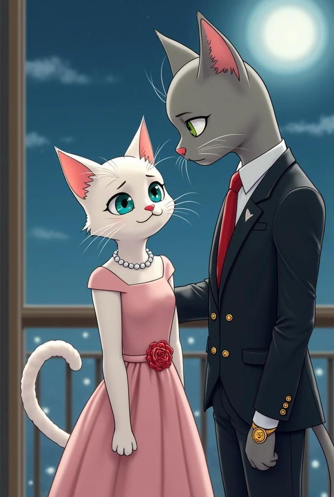 bride and groom with Cat in wedding skirt, Cartoon, Anime style, Line art!!, cosplay of a Catboy! maid! skirt, White ( Cat ) girl, anime Catgirl, Kon Satoshi&#39;s Art Style, Clear anime silhouette, Anime style, anime Cat, White Cat girl, Anime styleIllustrations, Clean lines and colors, color page
