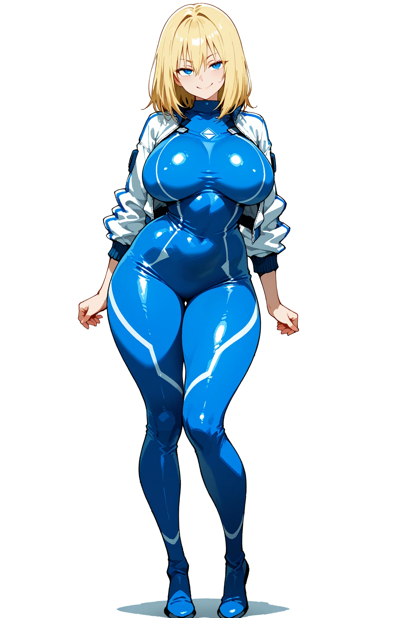 ((highest quality)), ((masterpiece)), Genuine picture, Intricate details, Very detailed, Ultra-high resolution, Depth Field, Genuine, tall, ((Narrow Face:1.3)), ((Beautiful Eyes)), lips, eyeliner, (Muscular body:1.5), A light smile, latex leotard, zettai ryouiki, (Light blue hair:1.4), (Long Hair:1.1), Big Breasts, (angry smile:1.0), (blush), Skin dents, Open your mouth, Dutch Angle, bust focus, Look up, White Background, masterpiece, highest quality, Absurd, photo Genuineistic