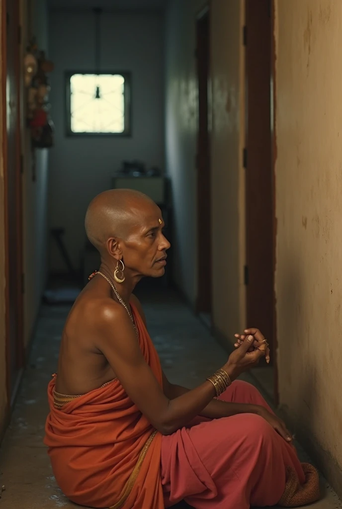 Indian police are punishing, the bald woman prisoner's, in side the jail