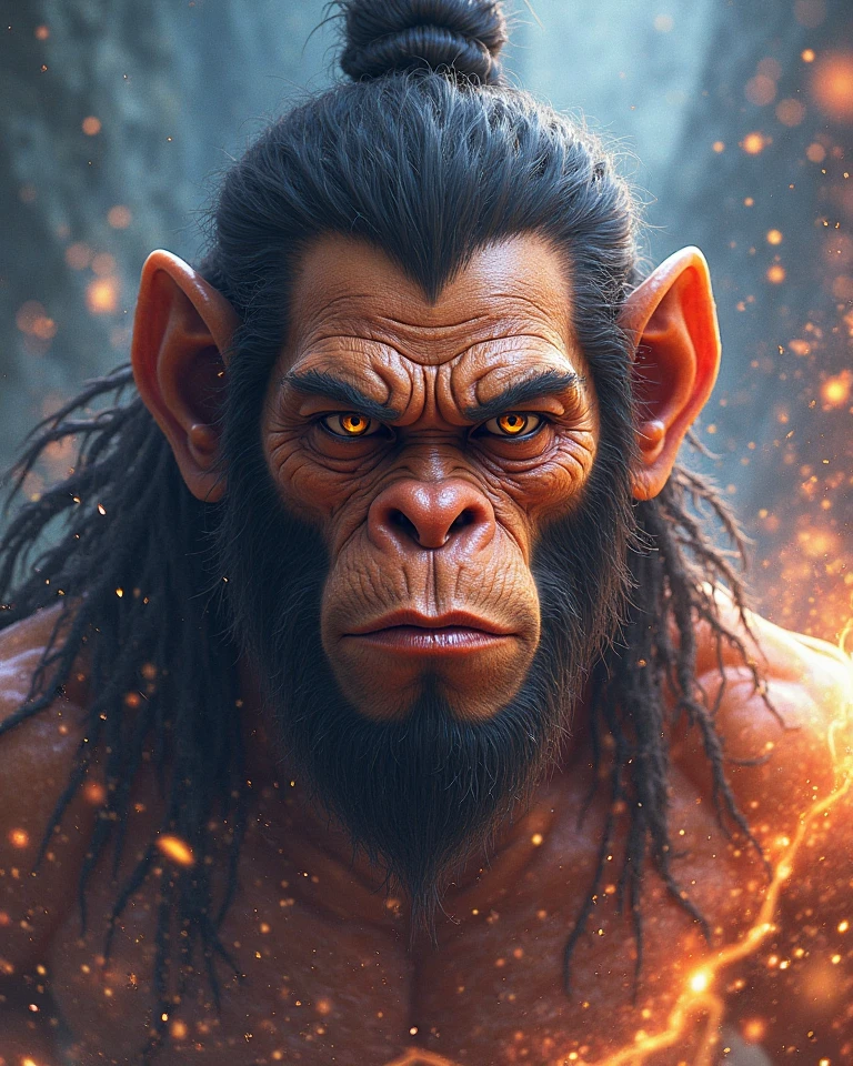 Lord Hanuman for money only face mix full body. And one tell in the back