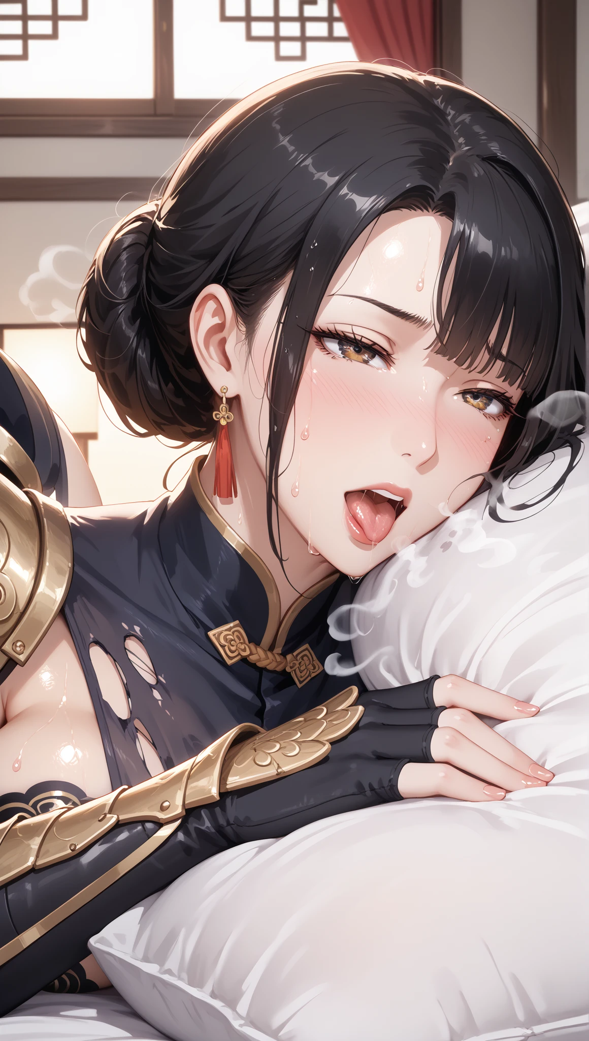 (masterpiece:1.4), (best quality:1.4),spitroast-sex:1.2,Japanese, 60 years old,,(wrinkle:0.45),Wrinkles at the corners of the eyes,Mouth wrinkles,(black hair), threesome, all fours, sex from behind,((doggystyle sex)), from the side, looking at viewer, fellatio, threesome, multiple men, 2boys, testicles, naked, male pubic hair, ,pov spitroast blowjob,from front
,((best quality)), (masterpiece) , (realistic shadow) , (depth of field),(intricate details:1.4),