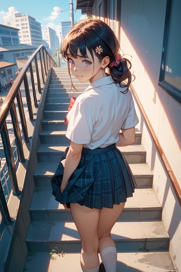 (High resolution、Realistic、RAW Photos、Detailed Background、Realistic)、(Beautiful in every detail:1.4)、(Highly detailed face)、Teenage beauty、Huge breasts、Attractive thighs、Perfect body line、Bobcut、Long Hair、cuteセーラー服、White sailor collar、Checkered pleated skirt、White Stockings、loafers、cute仕草、Look at me with cold eyes、(Panty Shot:1.3)、
(With landmarks in the background、A beautiful girl squatting from below:1.5)、Tokyo Tower、cute