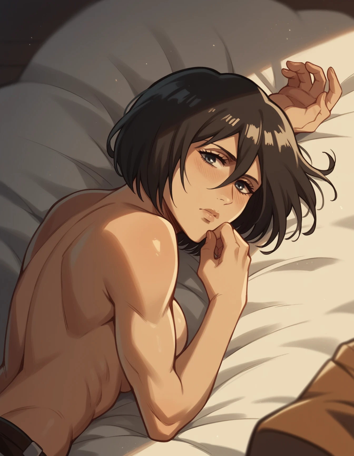 score_9, score_8_superior, score_7_superior, sauce_anime,
yukariyukino, yukari yukino, short hair, black hair, detailed blue eyes, hair between eyes, (( perfect eyes )),
,topless, In the same way, ((on stomach, from behind,)),, lesbian sex, nsfw,
rape ,nsfw , ,, steam, yuri,
indoors, bed, realistic bed room, ~ side, blush, ,(detailed hip),
alone, Dutch Angle, View your viewers,, ,detailed back, white lace panties,