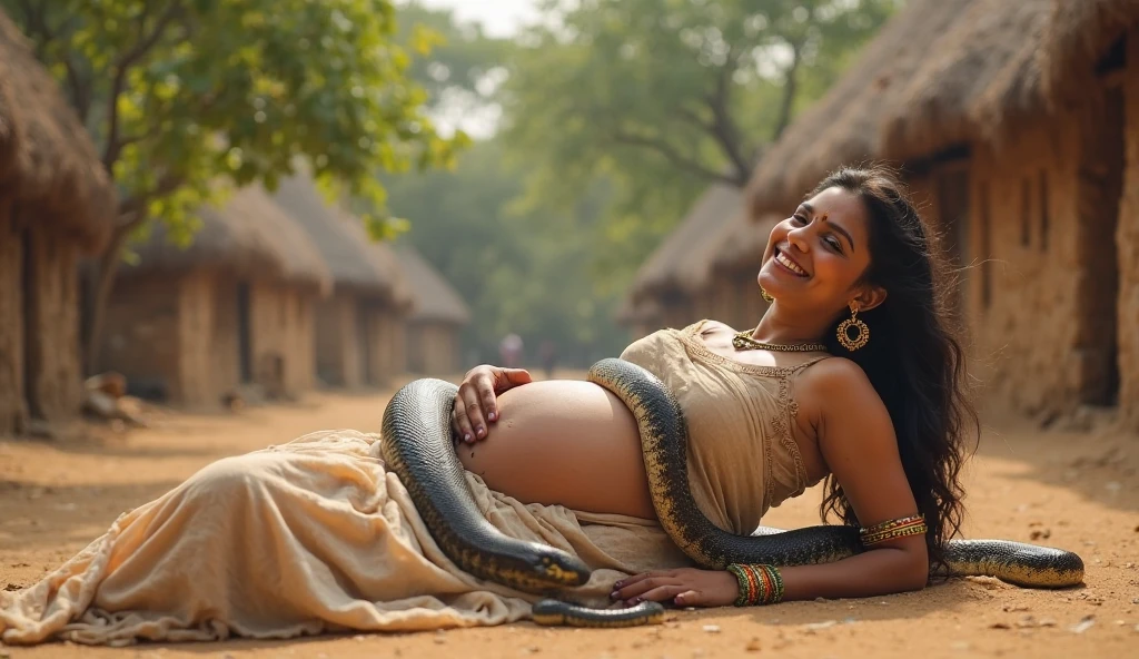 Pregnant Happy Horny, aroused 1girl), beautiful indian young teen girl  wearing pink  thong with  giant colossal  Kaa  monster squeezing her hard, wrapped in thick spiraling coils, constricted, struggle, gasping for air, snake attack, snake peril,