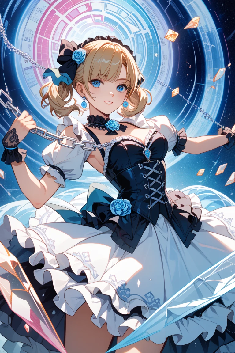 ​(Best quality, 8K, Masterpiece:1.3, 1 girl, solo, Beautiful girl), cute, Dynamism, Detailed face, Detailed skin, detailed clothes, Detailed eyes, Detailed lips, Detailed tongue, Detailed fingers, Detailed mouth, Photorealistic, Raw photo, highres, hight resolution, Natural lighting, dynamic pose, perfect anatomy, toned legs, double eyelids, tear bags, round eyes, moist lips, sweaty, (alice in wonderland), DisneyAlice, light blue dress, light blue skirt, red ribbon, playing card, cards, smile, grin, laughing, (fisheye:1.5), close up, white thighhighs, diamond, heart, clover, spade, surreal, large breasts, cleavage, upside-down, brown hair, headband, from below, legs, pov, half closed eyes, Extradimensional space