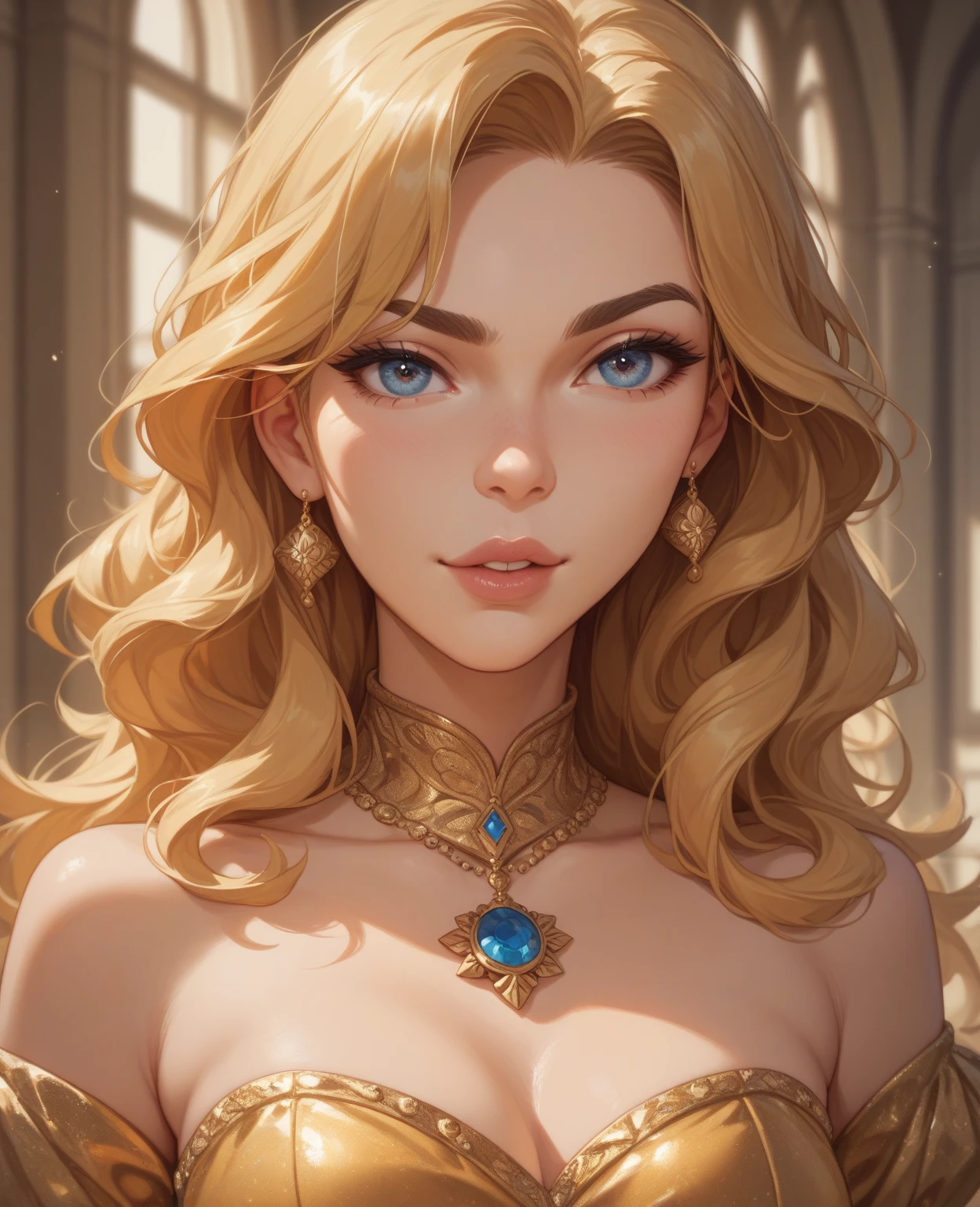 Enchanted, 8K, highly detailed, waist body photo taken from front, stunning girl with a serene expression, wearing a magical cloak, looking to the camera, [Emma Watson|Natalie Portman], 3D Render, Soft lighting, by Alex Ross