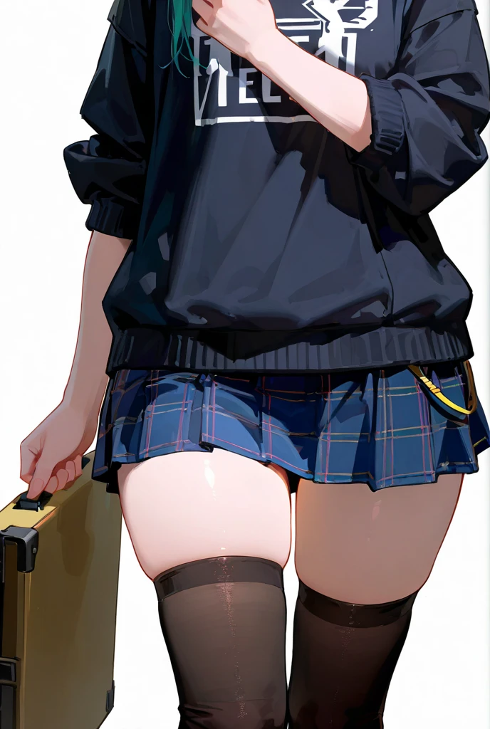 (masterpiece, highest quality, ultra high res, ultra detailed:1.3), 1 cute girl, gyaru, ideal ratio body proportions, many accessories, wrist scrunchies, brecelet, necklace, earrings, (holding rifle, looking into the gun sight, putting one foot on the fence:1.3), mini skirt, (showing off panties:1.4), cameltoe, looking down, standing on the roof, from below, hanging student bag on shoulder,