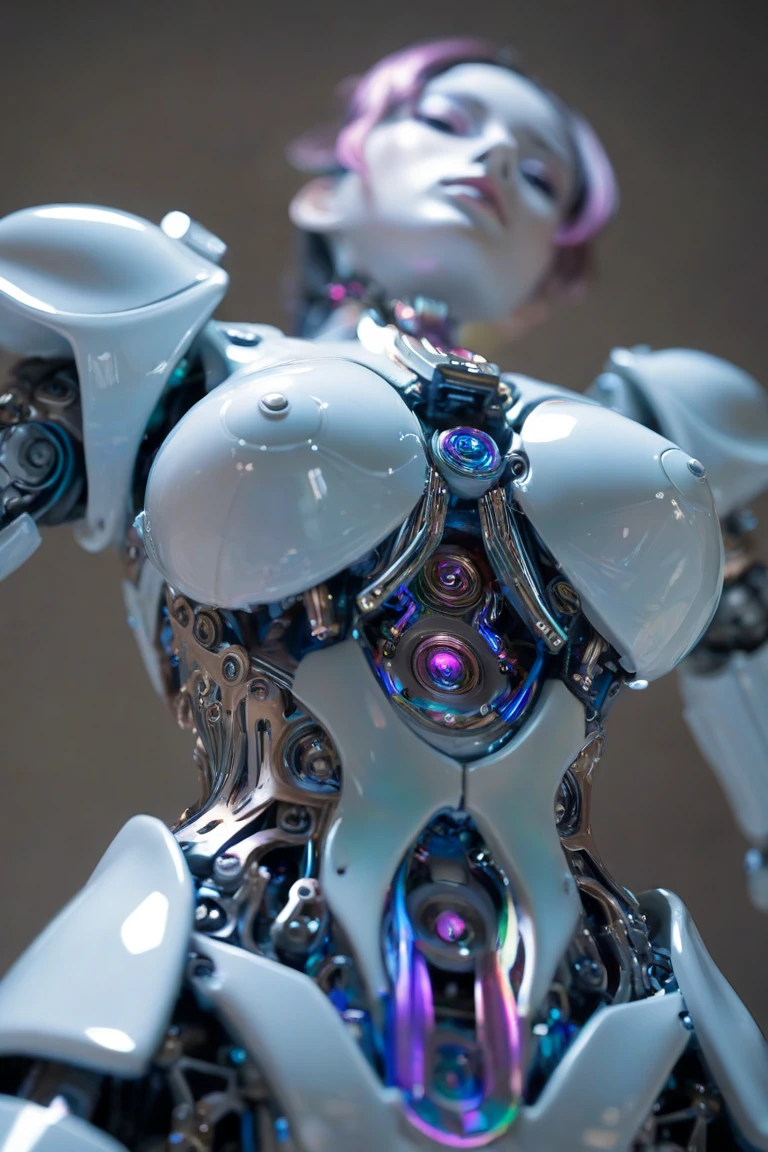 (((masterpiece))), (((highest quality))), ((Very detailed)), (Highly detailed CG illustrations), ((close your eyes)), ((gas mask)), ((Blue light)) ((Very delicate and beautiful)),(Cute and delicate face),Cinematic Light,((1. Machine Girl)),alone,whole body,(Machine made joints:1.4),((Mechanical limbs)),(Blood vessels connected to tubes),((Mechanical vertebrae attached to the back)),((Cervical vertebrae mechanically attached to the neck)),((Sitting)),Expressionless,(Wires and cables connecting the head and body:1.5),(Character Focus),SF Black Hair　Sweaty face　cute