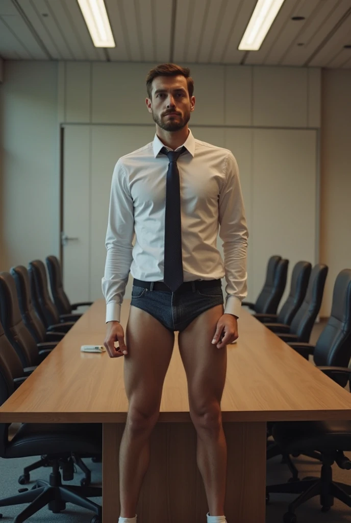 Male teacher Naked And with small, big, hairy legs in his classroom showing his big soft ass and his ????, while wearing very long stockings and erotic pantyhose 

