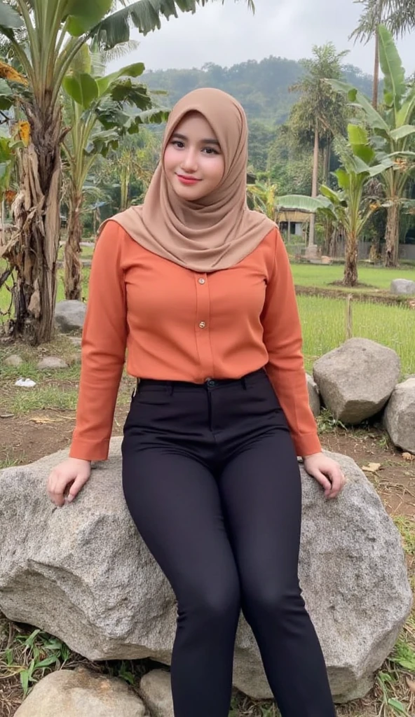 1 teen girl, wearing eyeglasses, malay, (very large breasts,full body:1.2), very beautiful face, (white shirt), ((wearing hijab)), ((blue legging)), short sleeve, teenager, looking at the camera, very sexy, elegant, soft cloth, wet shirt, latex fabric, very beautiful girl, very pretty girl, blushing, flawless, SMILE, curvy, very big breasts, upright chest, curvy body, horny face, body soaking wet