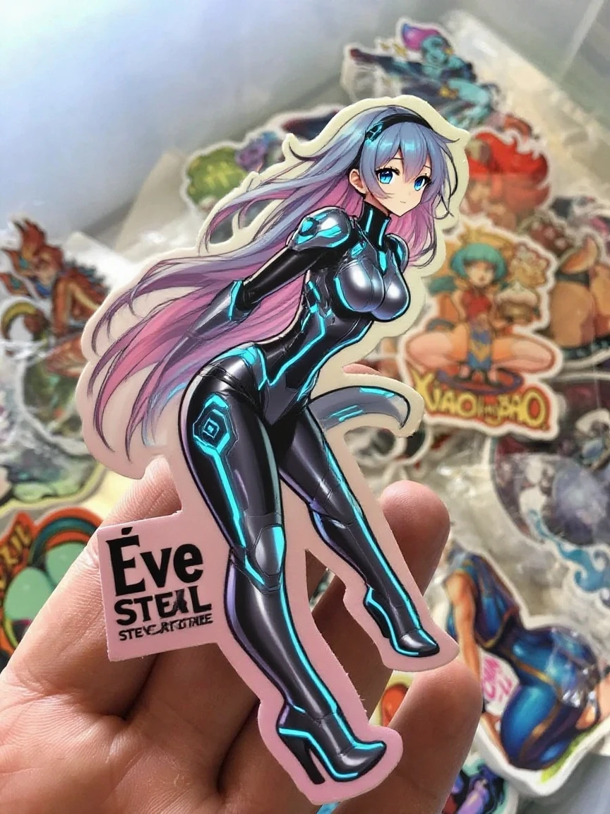 Feminine cyborg, magazine cover, poster art , hint of vibrant, bold sexy text