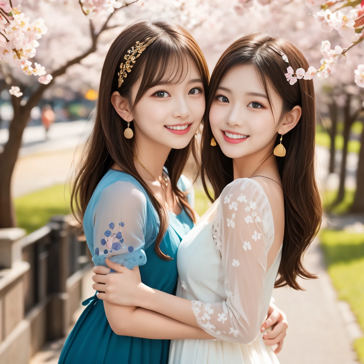 Create an image of a young woman around 25 years old, inspired by the provided image. The woman should have long, flowing hair and a gentle smile, holding a bouquet of flowers similar to the one in the reference. The setting should be a beautiful outdoor environment with greenery in the background, reminiscent of a sunny day. The woman should have a slightly more mature appearance while maintaining a warm and friendly expression. Ensure the lighting and color tones are soft and natural, highlighting her youthful yet mature beauty.
