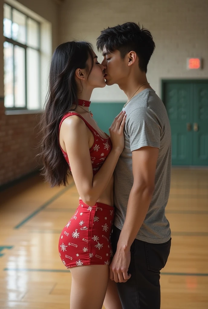A Real extremely sexy Young asian student cheerleader, having sex with a man, high quality, photorealistic