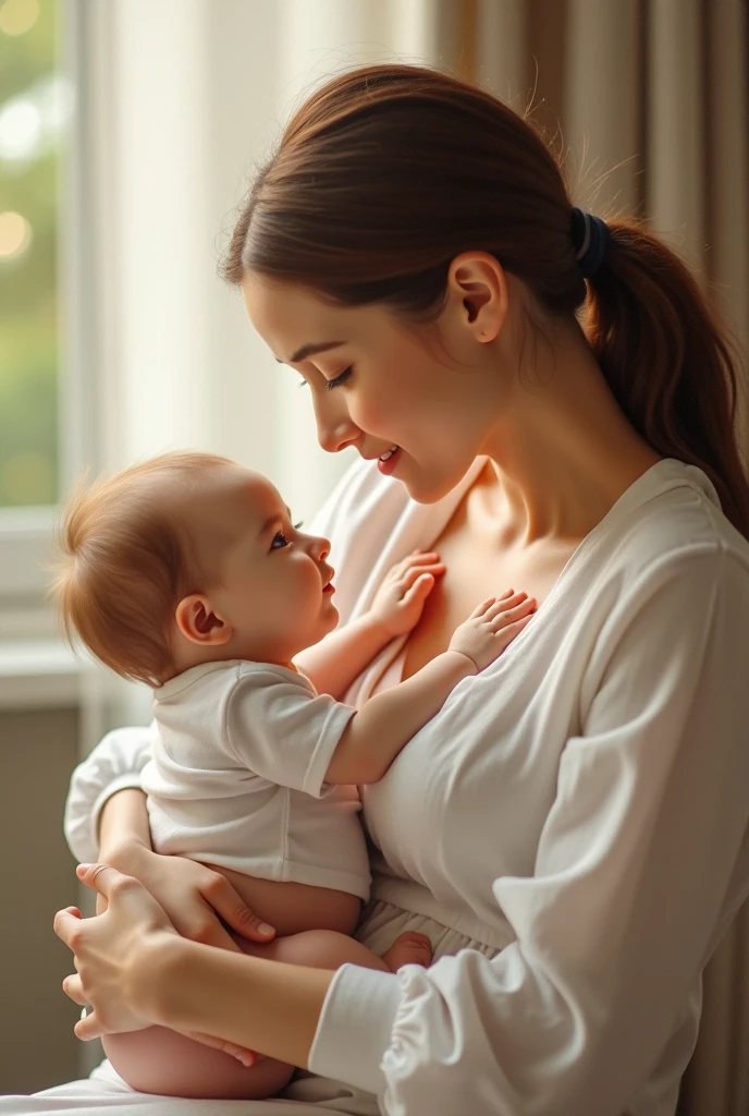 A woman breastfeeding